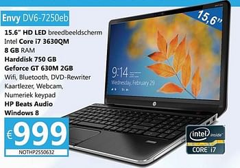 Promoties Hp envy dv6-7250eb - HP - Geldig van 26/10/2012 tot 30/11/2012 bij Compudeals