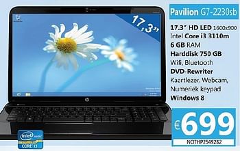 Promoties Hp pavilion g7-2230sb - HP - Geldig van 26/10/2012 tot 30/11/2012 bij Compudeals