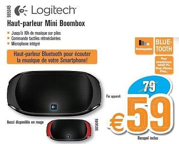 Promotions Haut-parleur mini boombox - Logitech - Valide de 29/10/2012 à 25/11/2012 chez Krefel