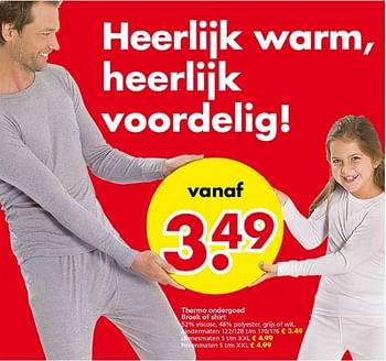College volume telegram Huismerk - Wibra Thermo ondergoed broek of shirt - Promotie bij Wibra