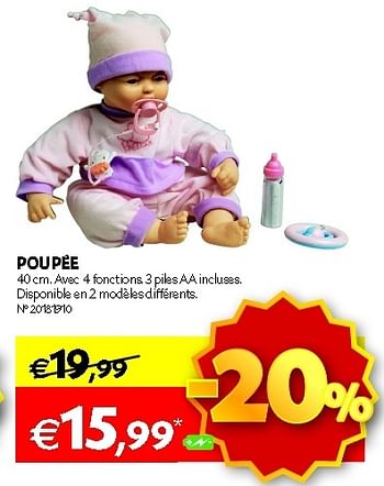 Promotions Poupée - Produit maison - Fun - Valide de 30/10/2012 à 12/11/2012 chez Fun