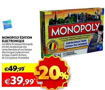 Promotions Monopoly édition électronique - Hasbro - Valide de 30/10/2012 à 12/11/2012 chez Fun