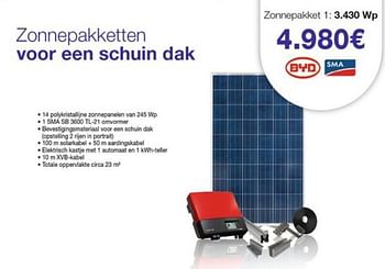 Promotions 14 polykristallijne zonnepanelen - SMA - Valide de 30/10/2012 à 15/02/2013 chez Energy Markt
