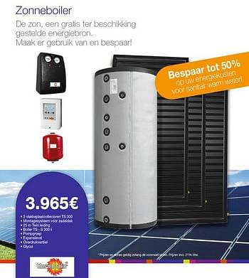 Promotions Zonneboiler - Thermo solar - Valide de 30/10/2012 à 15/02/2013 chez Energy Markt