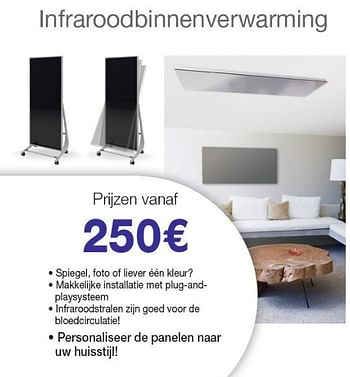 Promotions Infrarood binnenverwarming - Produit Maison - Energy Markt - Valide de 30/10/2012 à 15/02/2013 chez Energy Markt