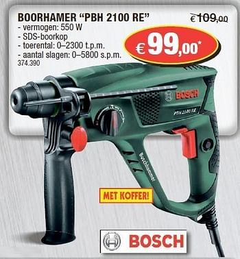 Promoties Bosch boorhamer pbh 2100 re - Bosch - Geldig van 31/10/2012 tot 18/11/2012 bij Hubo