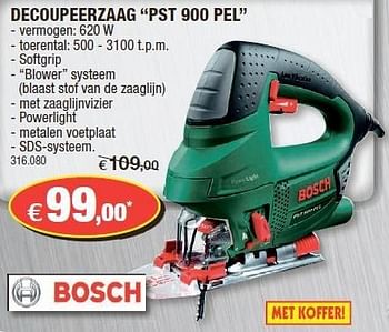 Promoties Bosch decoupeerzaag pst 900 pel - Bosch - Geldig van 31/10/2012 tot 18/11/2012 bij Hubo