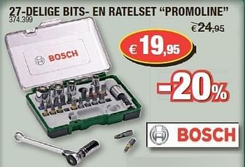 Promoties 27-delige bits- en ratelset promoline - Bosch - Geldig van 31/10/2012 tot 18/11/2012 bij Hubo