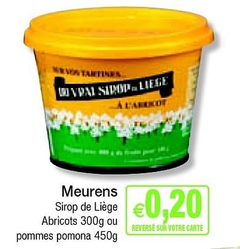 Meurens, Sirop de Liège, Abricots, 300 gr