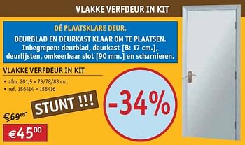 Promoties Vlakke verfdeur in kit - Huismerk - Bouwcenter Frans Vlaeminck - Geldig van 02/11/2012 tot 30/11/2012 bij Bouwcenter Frans Vlaeminck