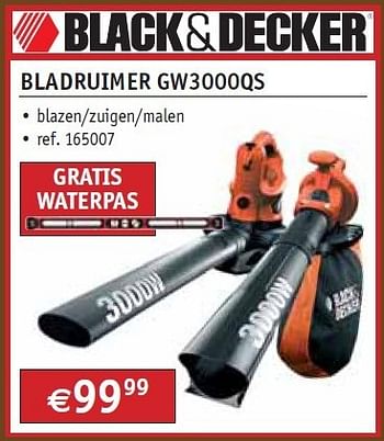 Promoties Black + decker bladruimer gw3000qs - Black & Decker - Geldig van 02/11/2012 tot 30/11/2012 bij Bouwcenter Frans Vlaeminck