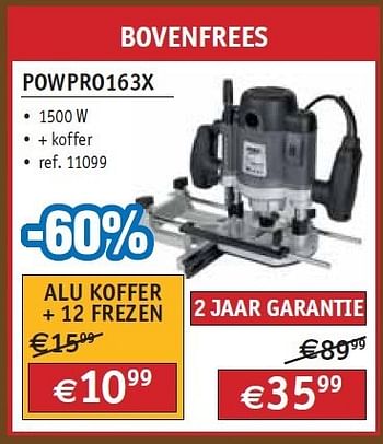 Promoties Powerplus bovenfrees powpro163x  - Powerplus - Geldig van 02/11/2012 tot 30/11/2012 bij Bouwcenter Frans Vlaeminck