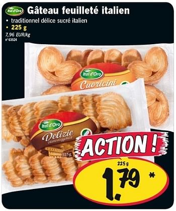 Ital D Oro Gateau Feuillete Italien En Promotion Chez Lidl