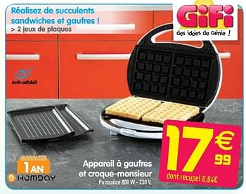 Promo Mini machine à pancakes ou gaufrier homday chez Gifi
