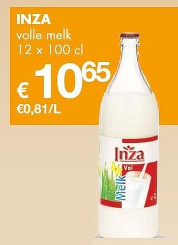 Promoties Inza volle melk - Inza - Geldig van 09/11/2012 tot 22/11/2012 bij Cobeli