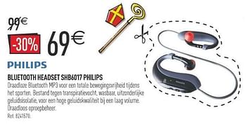 Promoties Bluetooth headset shb6017 philips - Philips - Geldig van 10/11/2012 tot 06/12/2012 bij Decathlon