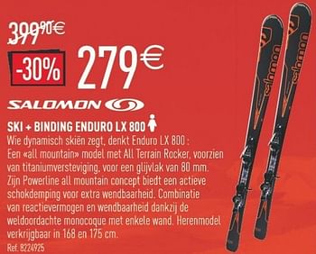 Promoties Ski + binding enduro lx 800 - Salomon - Geldig van 10/11/2012 tot 06/12/2012 bij Decathlon