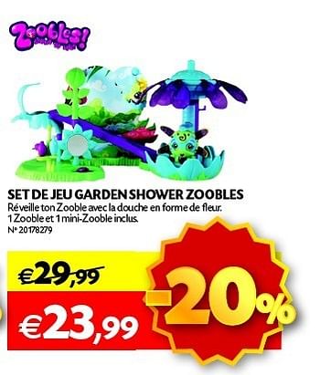 Promotions Set de jeu garden shower zoobles - Zoobles - Valide de 13/11/2012 à 30/11/2011 chez Fun