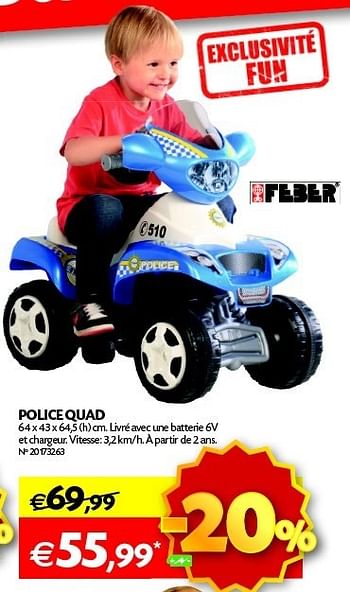 Promotions Police quad - Produit maison - Fun - Valide de 13/11/2012 à 30/11/2011 chez Fun