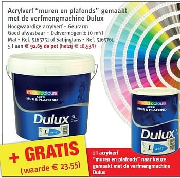 Promoties Acrylverf muren en plafonds - Dulux - Geldig van 14/11/2012 tot 26/11/2012 bij Brico