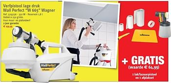 Promoties Verfpistool lage druk wall perfect w 665 wagner - Wagner Spraytechnic - Geldig van 14/11/2012 tot 26/11/2012 bij Brico