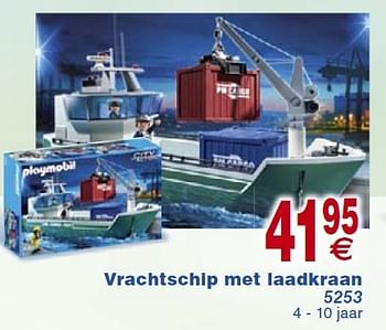 hand Doornen geld Playmobil Vrachtschip met laadkraan - Promotie bij Cora