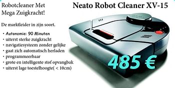 Promoties Neato robot cleaner xv-15 - Neato Robotics - Geldig van 15/11/2012 tot 31/12/2012 bij Elektro Koning
