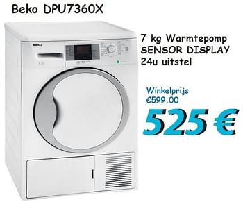 Promotions Beko dpu7360x warmtepomp - Beko - Valide de 15/11/2012 à 31/12/2012 chez Elektro Koning