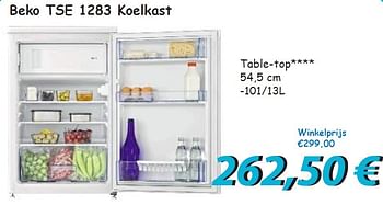 Promoties Beko tse 1283 koelkast - Beko - Geldig van 15/11/2012 tot 31/12/2012 bij Elektro Koning