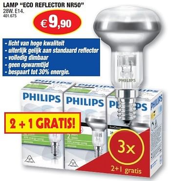 Promoties Philips lamp eco reflector nr50 - Philips - Geldig van 21/11/2012 tot 02/12/2012 bij Hubo