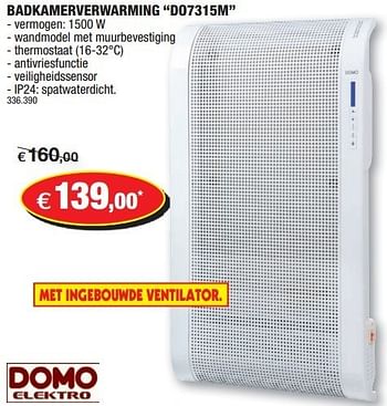 Promoties Domo badkamerverwarming do7315m - Domo - Geldig van 21/11/2012 tot 02/12/2012 bij Hubo