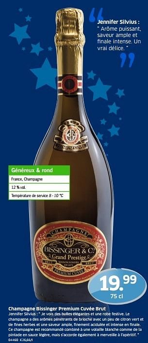 Champagne cuvée Lidl Champagne premium bissinger En brut promotion - chez