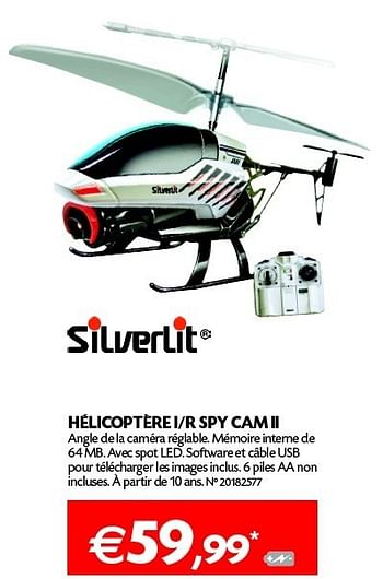 Promotions Hélicoptère i-r spy cam ii - Silverlit - Valide de 27/11/2012 à 02/01/2013 chez Fun