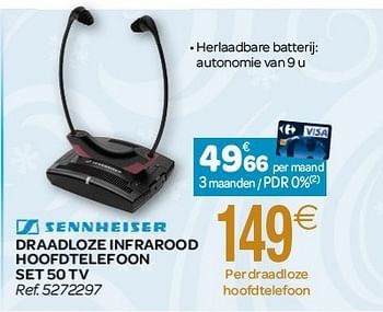 Sennheiser Sennheiser draadloze infrarood hoofdtelefoon set 50 tv - bij Carrefour