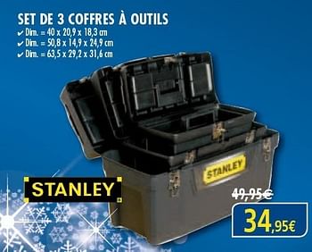 Promotions Set de 3 coffres à outils - Stanley - Valide de 29/11/2012 à 31/12/2012 chez Orga