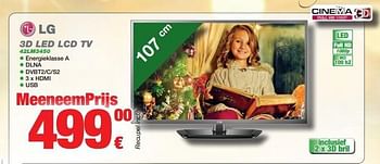 Promoties Lg 3d led lcd tv 42lm3450 - LG - Geldig van 01/12/2012 tot 31/12/2012 bij ElectronicPartner