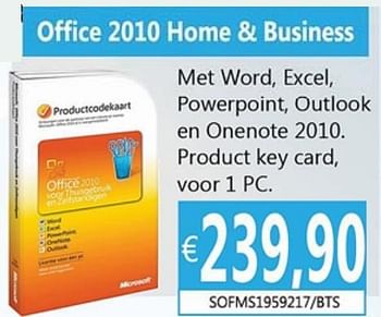 Promoties Office 2010 home + business - Microsoft - Geldig van 01/12/2012 tot 15/01/2013 bij Compudeals