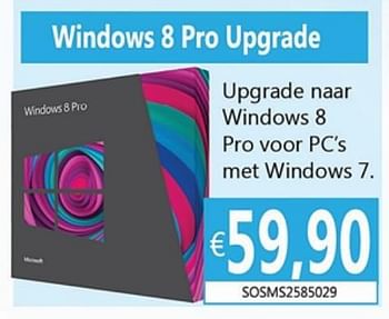 Promoties Windows + pro upgrade - Microsoft - Geldig van 01/12/2012 tot 15/01/2013 bij Compudeals