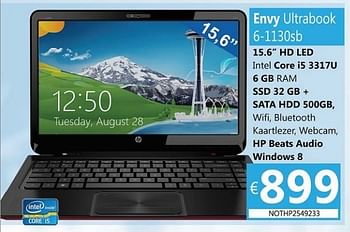 Promoties Hp envy ultrabook 6-1130sb - HP - Geldig van 01/12/2012 tot 15/01/2013 bij Compudeals