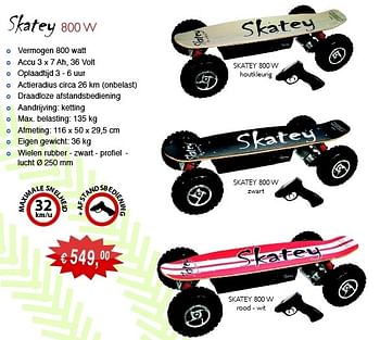 Promoties Skatey 800 w - Skatey.nl - Geldig van 03/12/2012 tot 30/04/2013 bij Distrisales
