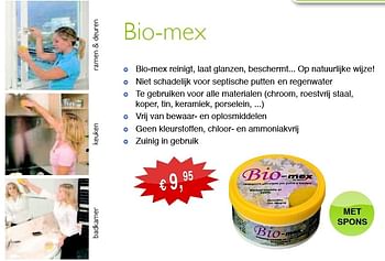 Promoties Bio-mex reinigingsmiddel - Biomex - Geldig van 03/12/2012 tot 30/04/2013 bij Distrisales