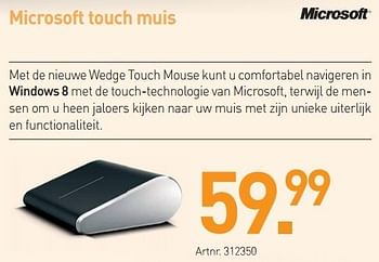 Promotions Microsoft touch muis - Microsoft - Valide de 03/12/2012 à 22/12/2012 chez Auva