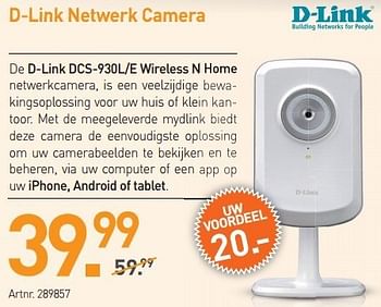 Promoties D-link netwerk camera - D-Link - Geldig van 03/12/2012 tot 22/12/2012 bij Auva