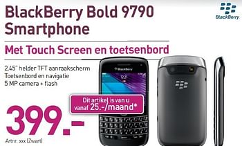 Promoties Blackberry bold 9790 smartphone - Blackberry - Geldig van 03/12/2012 tot 22/12/2012 bij Auva