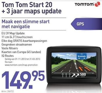 Promotions Tomtom start 20 - TomTom - Valide de 03/12/2012 à 22/12/2012 chez Auva