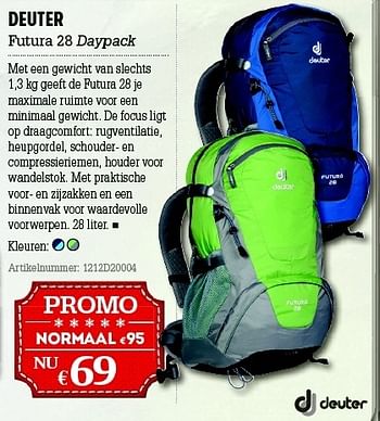 Promoties Deuter futura 28 daypack - Deuter - Geldig van 05/12/2012 tot 31/12/2012 bij A.S.Adventure