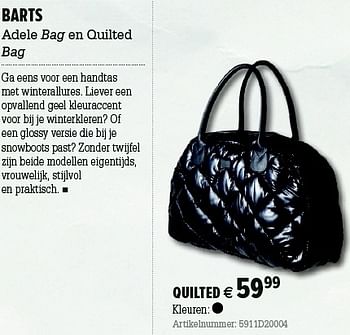Promoties Barts adele bag en quilted bag - Barts - Geldig van 05/12/2012 tot 31/12/2012 bij A.S.Adventure