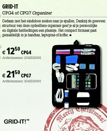 Promoties Gridit cpg4 of cpg7 organizer - Grid-it - Geldig van 05/12/2012 tot 31/12/2012 bij A.S.Adventure