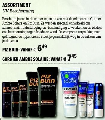 Promoties Garnier ambre solaire - Garnier - Geldig van 05/12/2012 tot 31/12/2012 bij A.S.Adventure