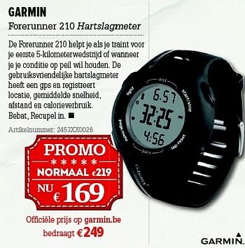 Promoties Garmin forerunner 210 hartslagmeter - Garmin - Geldig van 05/12/2012 tot 31/12/2012 bij A.S.Adventure